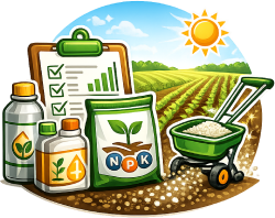 Estrat&eacute;gias de fertiliza&ccedil;&atilde;o personalizadas de acordo com o tipo de solo e cultura, visando maximizar a produtividade com uso eficiente dos recursos.